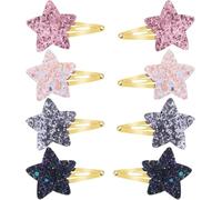 Rongchenghao 8 pinces à cheveux en forme d'étoile, jolies pinces à cheveux en métal, brillantes et tendance, accessoires de conception adaptés pour les enfants, les femmes, les filles, les fêtes, les