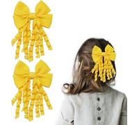 Rongchenghao Lot de 2 accessoires de cheveux pour jeunes enfants et filles - Pince à cheveux jaune - Nœud en spirale - Accessoires de cheveux pour l'école - Jaune