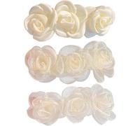 Rongchenghao Lot de 3 pinces à cheveux décoratives en forme de fleur - Petites pinces à cheveux en maille - Fabriquées à la main - Accessoires de mariée tendance - Convient pour les fêtes, les
