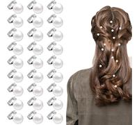 Rongchenghao Lot de 30 pinces à cheveux pour femme et mariée - Perles blanches - Jolies pinces à cheveux de mariage - Accessoires pour cheveux