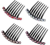 Rongchenghao Lot de 4 peignes à cheveux en plastique dentelés antidérapants confortables en forme de pince à cheveux en forme de griffe - Accessoire de cheveux adapté pour les femmes et les filles