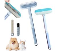 Rongchenghao Outil d'épilation 4 en 1 pour animaux de compagnie, brosse bidirectionnelle, poignée d'extension de tête, convient pour une utilisation humide et sèche sur les canapés et les fenêtres