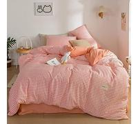 RONGER Housse De Couette à Carreaux Blanc Et Noir Twin Queen Queen Size Single Modern Fashion Housse De Couette Confortable Imprimée Maison Une Pièce (13,Large Double Bed (4 PCS))