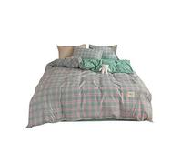 RONGER Housse De Couette à Carreaux Blanc Et Noir Twin Queen Queen Size Single Modern Fashion Housse De Couette Confortable Imprimée Maison Une Pièce (14,Single Bed (3PCS))