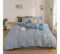 RONGER Housse De Couette à Carreaux Blanc Et Noir Twin Queen Queen Size Single Modern Fashion Housse De Couette Confortable Imprimée Maison Une Pièce (11,Large Double Bed (4 PCS))