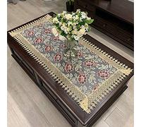 RONGER Table Basse Rectangulaire Tapis De Table en Vinyle avec Dentelle Couleur Unie Nappe Café Couverture Extérieure en Tissu Housse De Protection (Colour 4,60X120cm)