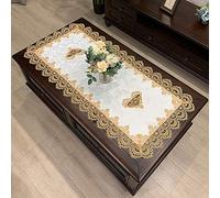 RONGER Table Basse Rectangulaire Tapis De Table en Vinyle avec Dentelle Couleur Unie Nappe Café Couverture Extérieure en Tissu Housse De Protection (Colour 10,60X120cm)