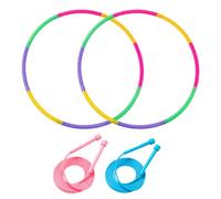 RONGHUAB Hula Hoop Cerceau pour enfants, cerceau amovible pour enfants, 8 segments, en plastique, avec corde à sauter, pour fitness, gymnastique, sport, danse, intérieur et extérieur