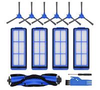 Rongju Pièces de rechange pour aspirateur robot Eufy RoboVac 11S Max Kit d'accessoires pour robot aspirateur RoboVac 15C Max 30C Max avec 4 filtres, 6 brosses latérales, 1 brosse à rouleau