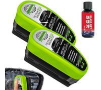 RONGJUEOZ 2025 New 2.0 Green Oil Film Wipe, Automotive Oil Film Cleaning Brush, Windshield Cleaner Tool, Glass Cleaning Board for Windshield, Car Wash Brush, Automotive Tools (2 PCS)