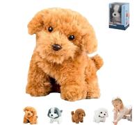 RONGJUEOZ 2025 Nouveau Chien Robot, Chien robotique IA, Mon Chiot Robot réaliste - Marche, aboiement, remuement de la Queue, Qui agit comme Un Vrai Chiot (Brown A)