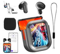 RONGJUEOZ NE20 Écouteurs Intra-Auriculaires Bluetooth 5.4 Haute fidélité, étanches et à écran LED, Traduction IA en Temps réel, autonomie de 48 h, réduction de Bruit Tactile pour Le Sport (Black)