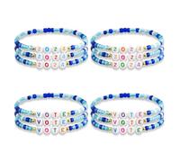 Ronglry Ensemble de bracelets d'amitié en perles pour femmes et hommes, bijoux de campagne pour événements et fêtes 2024, adjustable, Perlé, Pas de gemme