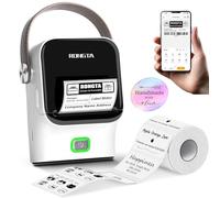 Rongta Étiqueteuse de 5,1 cm avec ruban adhésif, imprimante d'étiquettes thermique, facile à utiliser pour le bureau, la maison, les entreprises, étiqueteuse Bluetooth portable avec étiquettes de 5,1