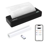 Rongta Imprimante portable Bluetooth sans fil, prend en charge les lettres américaines et le papier thermique A4, compatible avec les téléphones et ordinateurs portables Android iOS, imprimante de