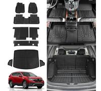 Rongtaod Tapis de Sol Honda CRV 2017-2022 - Doublure Cargo en TPE Toutes Saisons - Housse de siège arrière - Accessoires CR-V 2021 (Tapis de Coffre + Tapis de Dossier + Tapis de Sol)