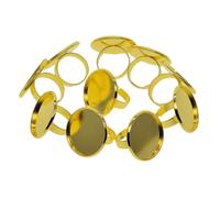 rongweiwang Accessoires pour la création de bijoux : Bases de bagues ajustables, ébauches pour personnaliser facilement des bagues à cabochons vierges uniques, des breloques perles grâce à ces