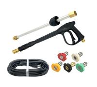 rongweiwang Accessoires pour Nettoyeur Haute Pression : Pack de Buses Polyvalent pour différentes tâches de Nettoyage, avec rallonge et 5 Buses Bonus. Pistolet à Eau M22-14, Tuyau 9M, 45 cm