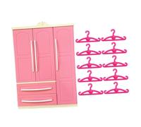 rongweiwang Armoire ouvrable pour poupée, Accessoires pour Maison de poupée, mobilier Miniature pour avec Cintre en Forme de cœur , avec Cintre Droit , 18.2 x 7 x 25.8 cm