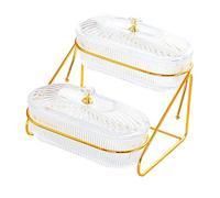 rongweiwang Assiette de fruits secs avec support, assiettes à collation pour apéritif, collation, banquet, transparent