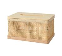 rongweiwang Boîte à mouchoirs en rotin avec couvercle distributeur, un accessoire unique qui apporte une touche d'élégance et de fantaisie à n'importe quelle pièce.