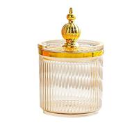 rongweiwang Boîte de Rangement pour Cotons-tiges, Trousse à Outils de Maquillage, sucrier pour Bureau, Maison, Chambre à Coucher, Ambre