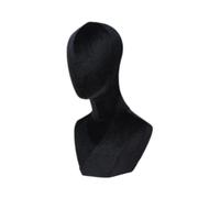rongweiwang Buste de tête de présentation de bijoux polyvalent pour foulards élégants, colliers et perruques dans les établissements de beauté, ce qui rend, Noir, Hauteur 45 cm