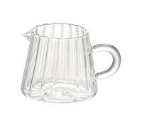 rongweiwang Cafetière manuelle à filtre robuste, élégante carafe à lait en verre transparent de style nordique, idéale pour toute cuisine, carafe lait en verre rayures, Style A