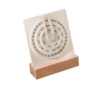 rongweiwang Calendrier de bureau permanent circulaire en bois rotatif manuel pour 2024 vous souhaitez avoir une trace de la date années après années sans en acheter un autre