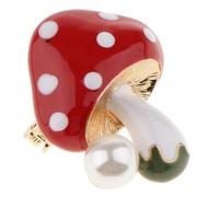 rongweiwang Charmante broche en émail, Collection de jolis champignons pour cadeaux Souvenirs, accessoires de broche en alliage perles forme champignon