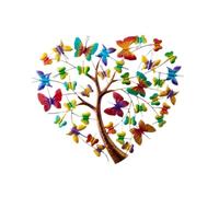 rongweiwang Charmante décoration Murale en métal avec Sculpture d'arbre, Papillon, Fer forgé, Ornement en métal pour la Maison Le Bureau, décoration intérieure Forme de cœur, Arbre de Vie, Art pour