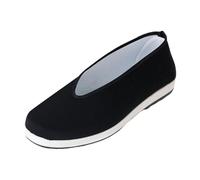 rongweiwang Chaussures Traditionnelles Chinoises Respirantes Semelle en Caoutchouc antidérapante Vieilles Chaussures de pékin 39, Noir, Trente-Six