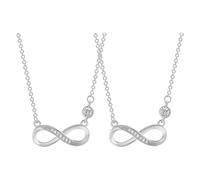 rongweiwang Collier en argent, lot de 2, nettoyage facile pour un entretien pratique, robuste, pour femme, chaîne en argent, platine, 2 * 1, colliers