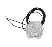 rongweiwang Collier ras du cou floral romantique style rose accessoire de bijoux réglable égayant n'importe quelle tenue lors des jours spéciaux mariée fête de mariage tour de, Blanc, 81 cm
