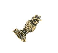 rongweiwang Creative Owl Tea Pet Mini Laiton Porte-clés Pendentif Sculpture pour Bureau Décor Hibou Porte-clés Pendentif Bureau Sculpture Thé Pet Salons Creative Mini Figurine Animal Figure Artisanat