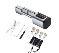 rongweiwang Cylindre compatible avec différentes portes. Installation sécurisée. Compatible avec diverses portes. Serrure de porte intelligente 2 en 1 à code et empreinte digitale, Argent