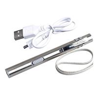 rongweiwang en Acier Inoxydable USB Lampe de Poche Rechargeable de Charge Lampe de Poche en Acier Inoxydable Handy Torche LED Stylo lumière avec Clip