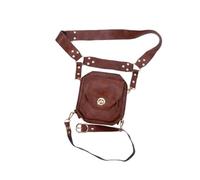 rongweiwang Ensemble Ceinture et Sacoche de Cuisse en Cuir PU offrant Un Espace de Rangement pour Les Petits Objets Lors d'activités de Plein air, inspiré du, Brun, Sac 15 x 16 x 6.5 cm