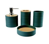rongweiwang Ensemble de 4 accessoires de salle bain, cadeau pendaison crémaillère, décoration salle bain, gobelet pour bouche vert foncé, vert foncé