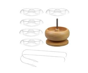 rongweiwang Ensemble de bols à perles en bois pour la création de bijoux et projets loisirs créatifs avec aiguilles à Kit bricolage pour les arts et l'artisanat.