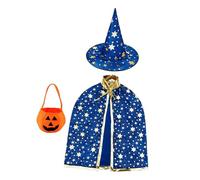 rongweiwang Ensemble de costume gothique d'Halloween comprenant chapeau, cape et coiffe de sorcière. Profitez d'un confort douillet tout en jouant votre rôle lors des festivités