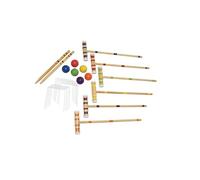 rongweiwang Jeu de Croquet Polyvalent pour Six Joueurs avec maillets en Bois, idéal pour Les Adolescents, Les Adultes et Les Loisirs en Famille dans Le Jardin. Jeu de Croquet