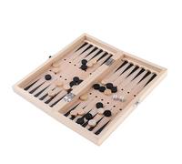 rongweiwang Jeu d'échecs, de Dames et de Backgammon Classique, Amusant et captivant. Jeu Voyage Pliable et Portable pour Tous. Plateau en Bois pour Enfants et Adultes. Coffret, Bois foncé, 24x24cm