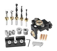 rongweiwang Kit de perçage 3 en 1 pour le travail du bois avec poinçon en alliage d'aluminium : outils polyvalents pour un positionnement précis des trous.