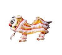 rongweiwang Lion Dansant en Peluche, Objet de décoration créatif, Symbole de pour Bonne Fortune, idéal pour Les fêtes et célébrations. Décoration Artisanale pour Femmes, Hommes, Jaune Blanc