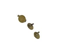 rongweiwang Lot de 10 supports de broches ronds en cuivre, vierges, avec épingles sûreté 20 mm, couleur or rose, 50 pièces Bronze, 20 mm et 25