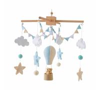 rongweiwang Mobile de lit Suspendu avec hochets, fabriqué en Bois et Boules de Feutre, pour Chambre d'enfant. Décoration Plafond ludique et créative. Ce Mobile lit avec