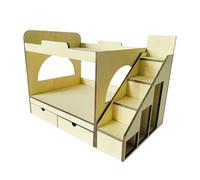 rongweiwang Modèle de lit superposé en Bois écologique à l'échelle 1/12 avec échelle, idéal pour Une scène de Paysage. Ce modèle lit superposé en Bois avec échelle Peut être utilisé dans des