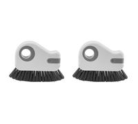 rongweiwang Nettoyant 2 en 1 pour rails de fenêtre avec grattoir dissimulé. Résistant à la corrosion, ne perd pas ses poils et joint les rails et l'évier, Gris (2), Comprend un grattoir