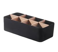 rongweiwang Panier de rangement en plastique organisateur polyvalent avec une forte praticité Durable boîte de rangement en plastique organisateurs de stockage, Noir, Rectangulaire 8 cellules